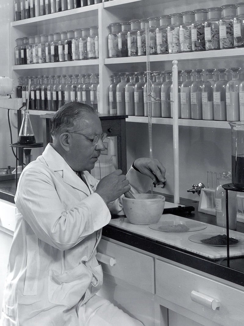 Max Factor working in his lab. from Max Factor official site www.maxfactor.com