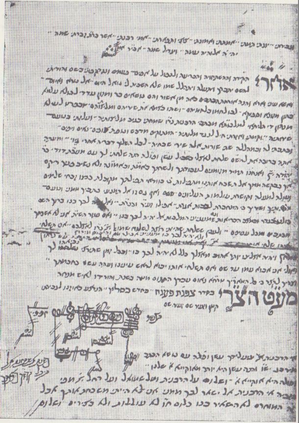 A letter from rabbi Pinhas Hariri to rabbi Osnat, 1664. From the book "The Jews of Mosul" by Ezra Laniado. Courtesy of the National Library, Jerusalem