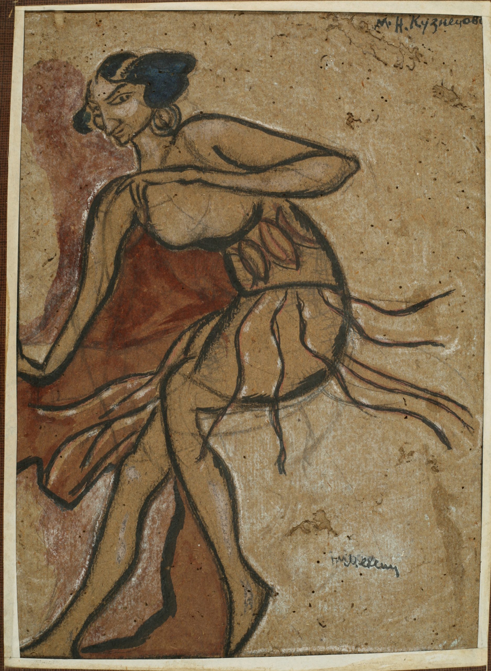 Израиль Мексин. Карикатура на оперную певицу Марию Кузнецову. Одесса, 1918. Частная коллекция